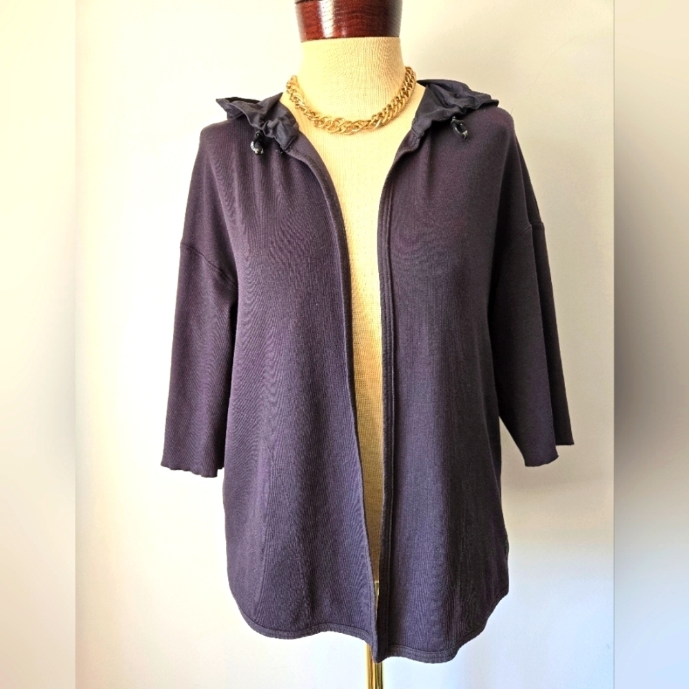 MARC CAIN SPORT Hooded Windbreaker Back Sweater. Size 4